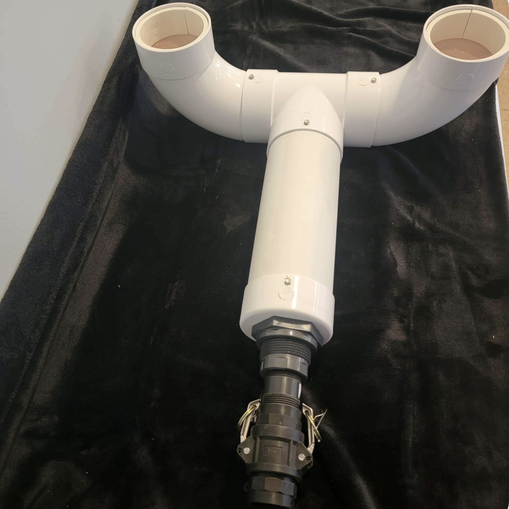 a bottom view of our patented zebra mussel filter system model 1500