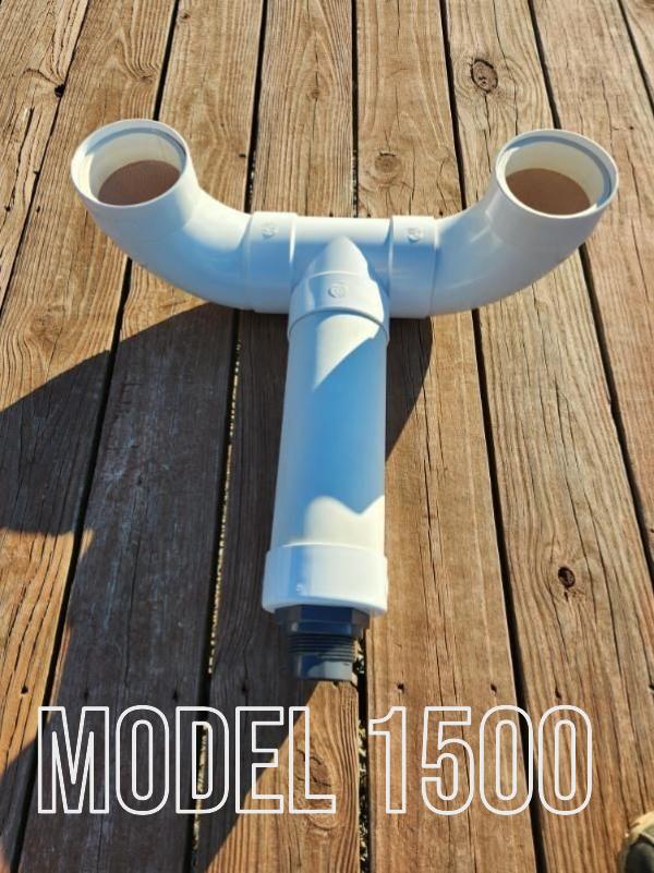 a bottom view of our patented zebra mussel filter system model 1500